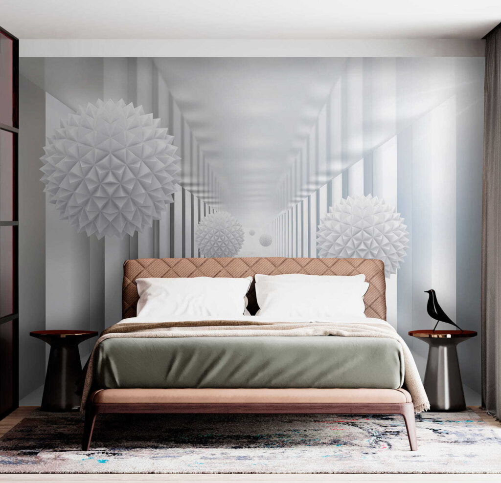 Facetbollen in witte zuilengang — interieur 4