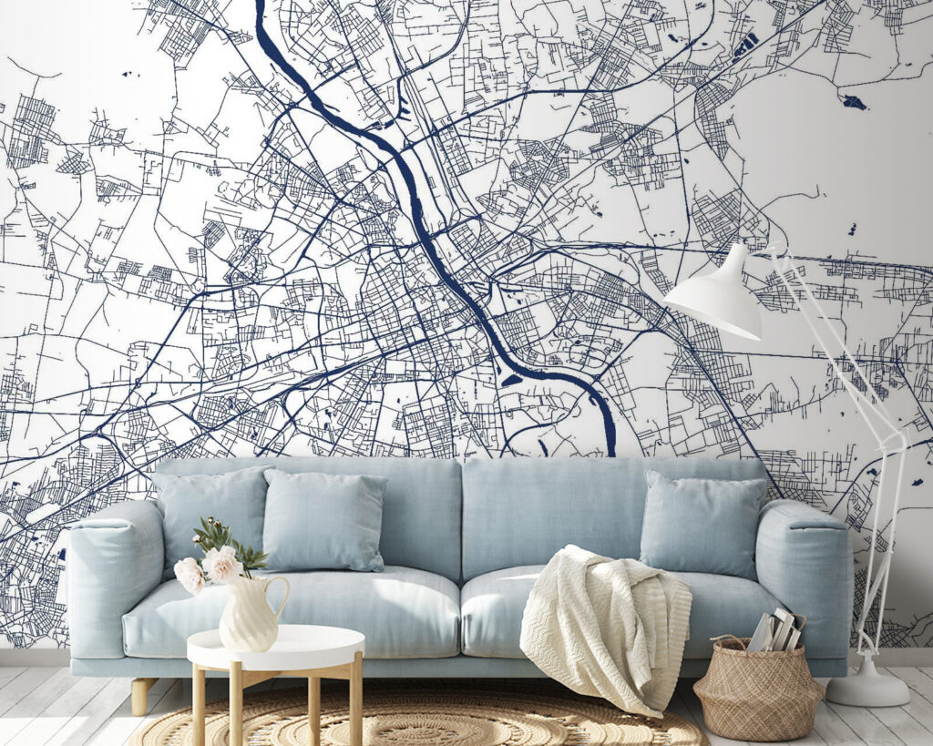 Stadskaart in fijne lijnen — interieur 3