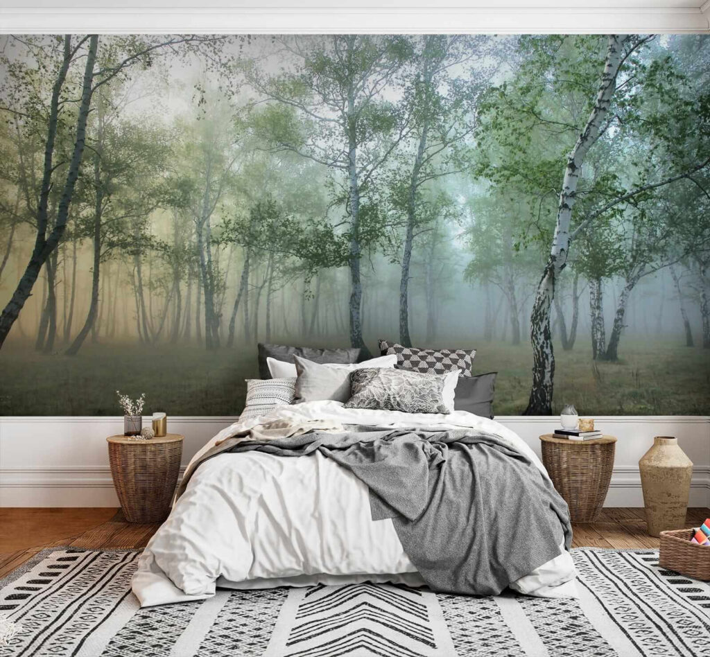 Berkenbos in vroege nevel — interieur 3