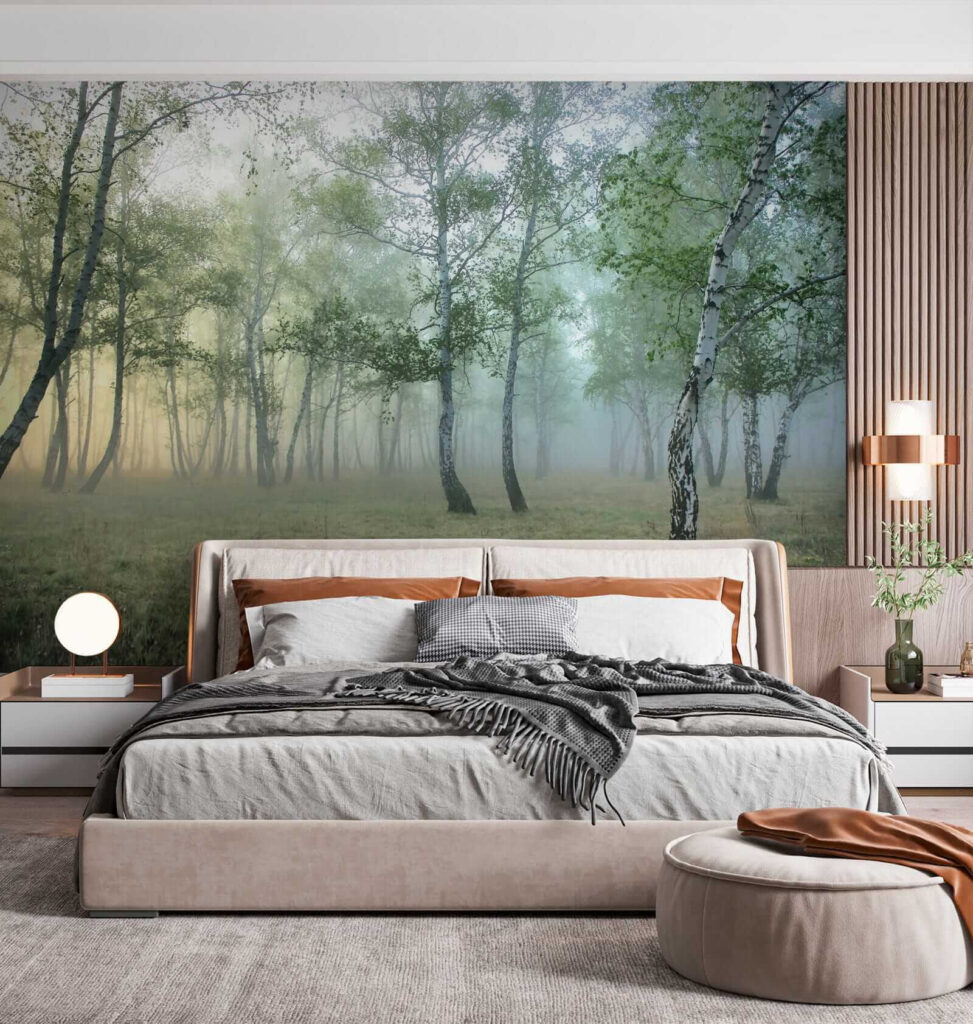Berkenbos in vroege nevel — interieur 4