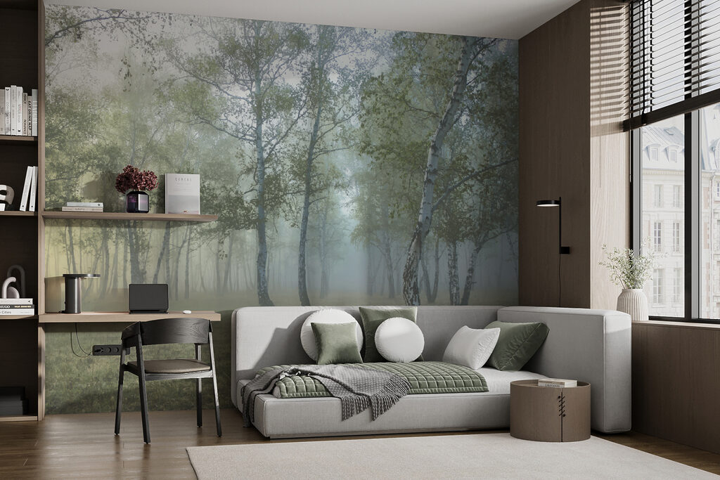Berkenbos in vroege nevel — interieur 9