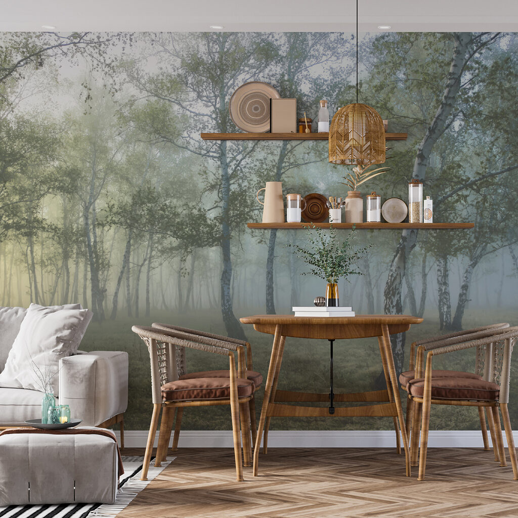 Berkenbos in vroege nevel — interieur 10