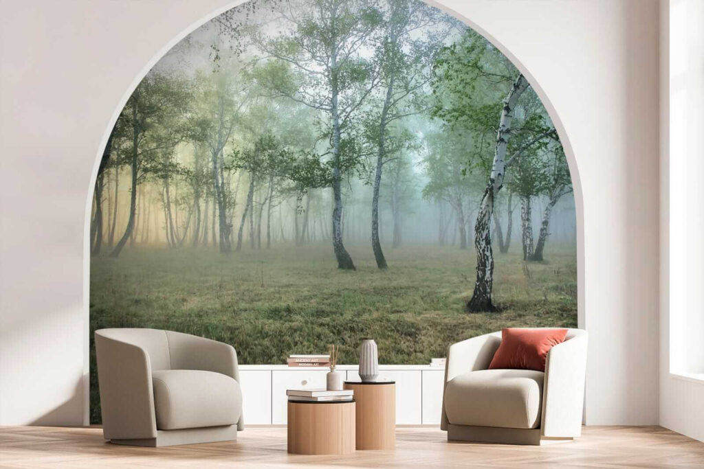 Berkenbos in vroege nevel — interieur 6
