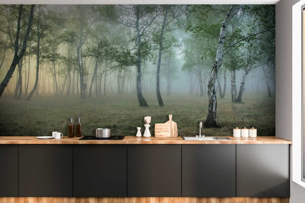 Berkenbos in vroege nevel — interieur 7