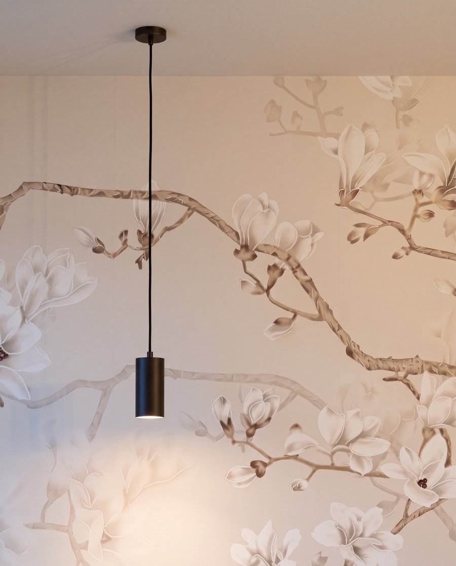 Vogels aan witte bloesem — interieur 4
