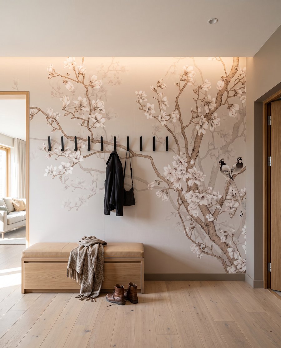 Vogels aan witte bloesem — interieur 5