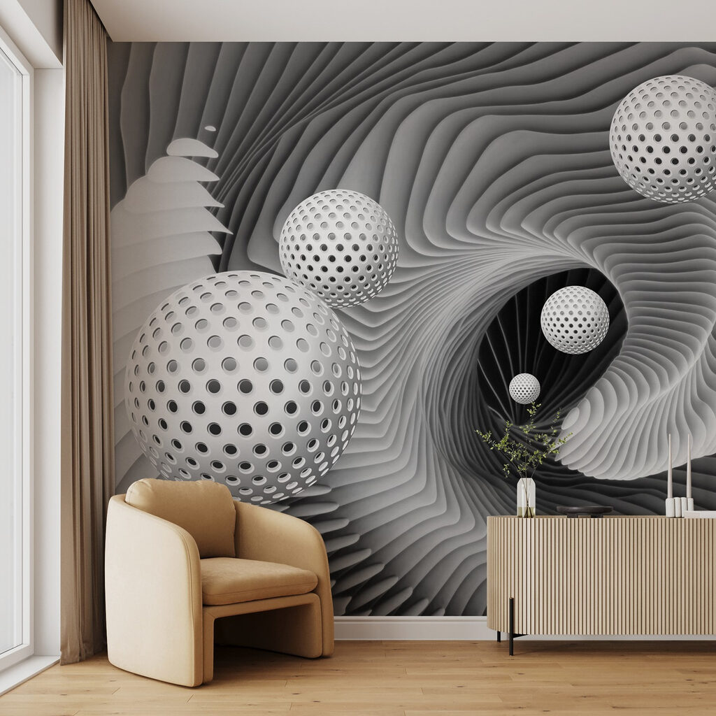 Geperforeerde bollen tussen spiraalribben — interieur 6