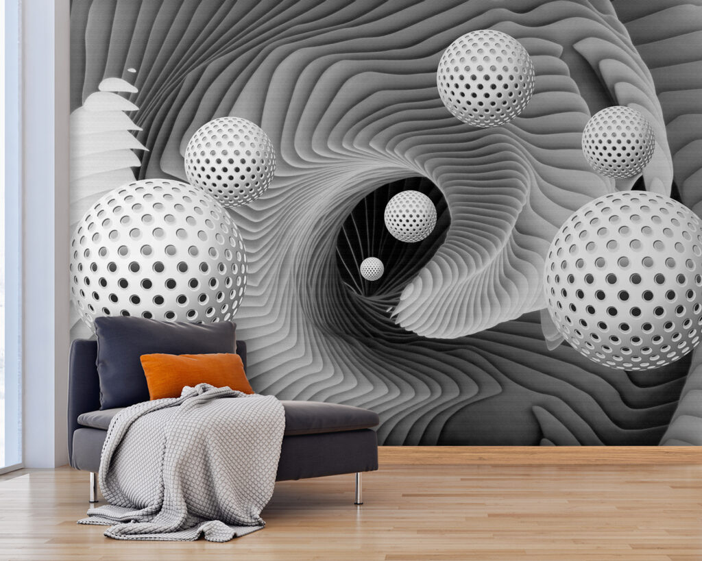 Geperforeerde bollen tussen spiraalribben — interieur 3