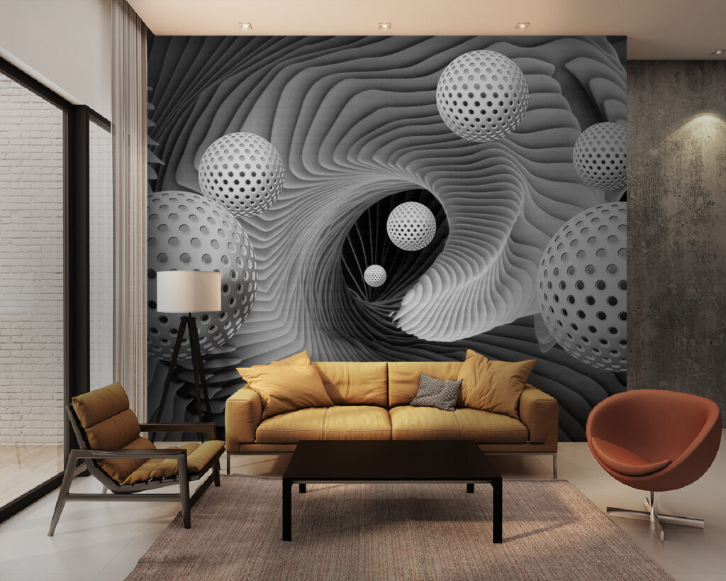 Geperforeerde bollen tussen spiraalribben — interieur 4