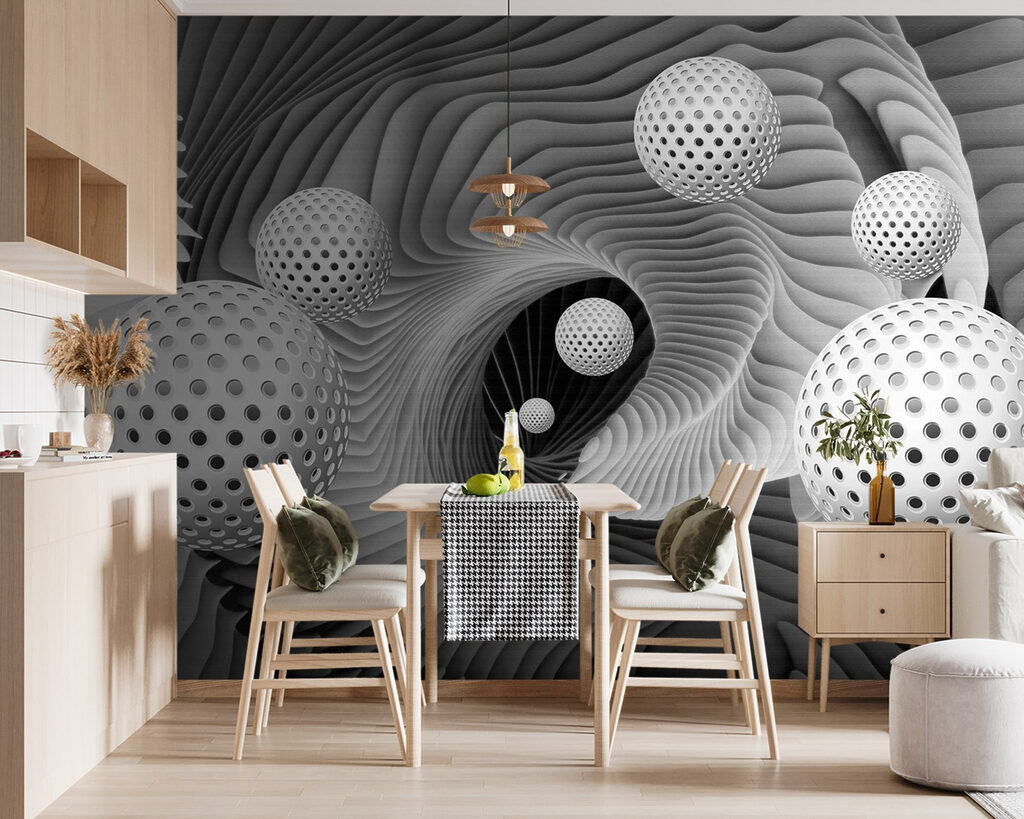 Geperforeerde bollen tussen spiraalribben — interieur 7