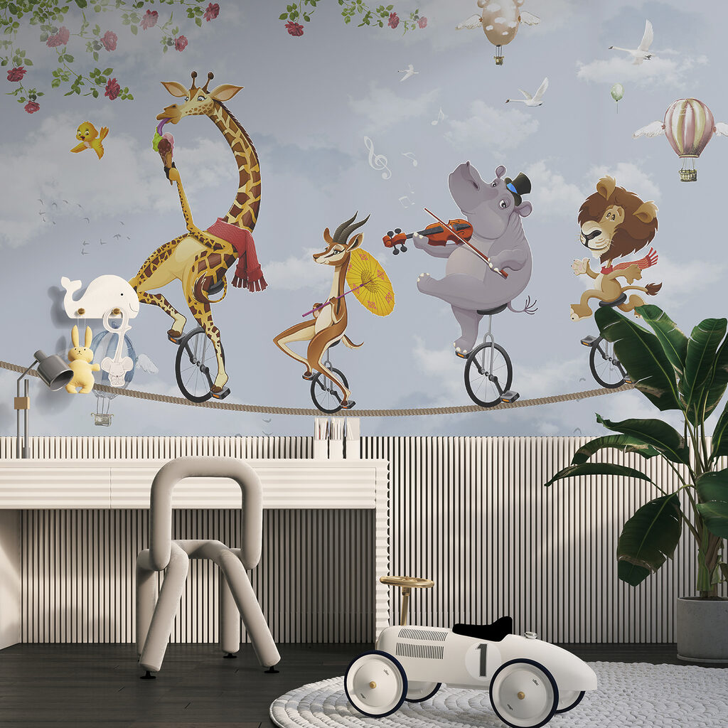 Circusdieren op een koord — interieur 3