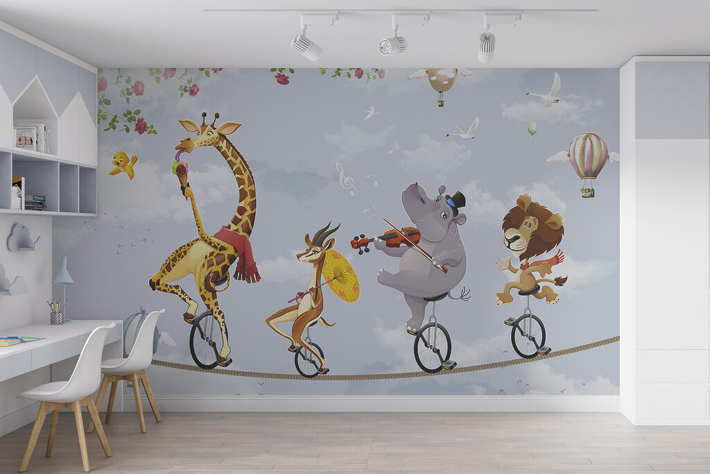 Circusdieren op een koord — interieur 2