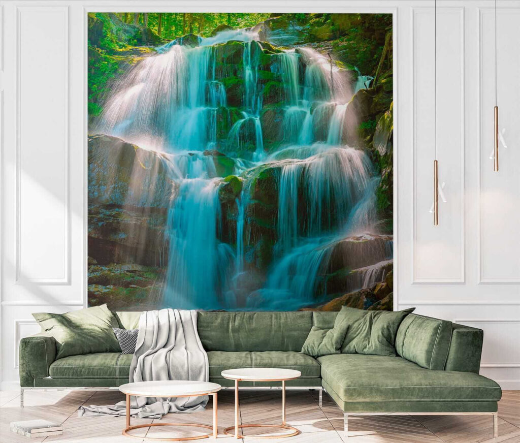 Waterval over bemoste rotsen — interieur 6
