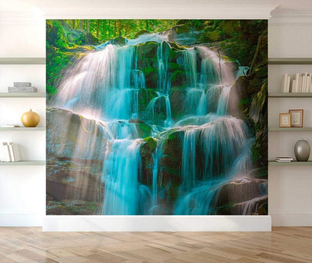 Waterval over bemoste rotsen — interieur 7
