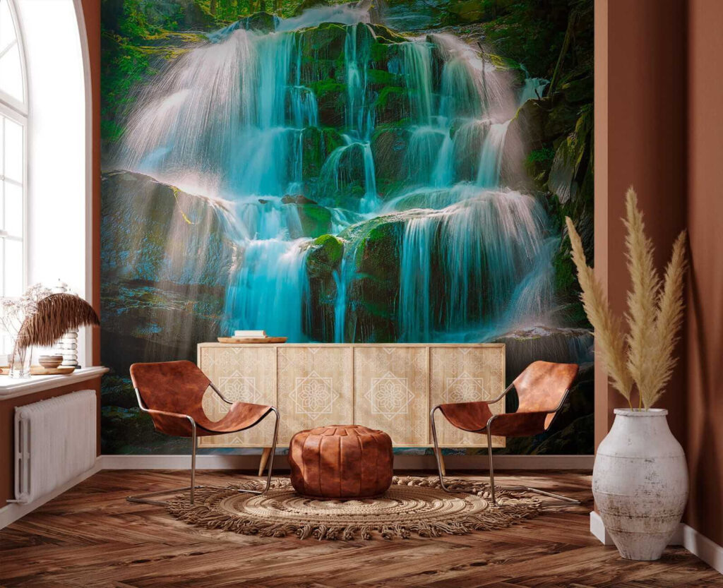 Waterval over bemoste rotsen — interieur 8