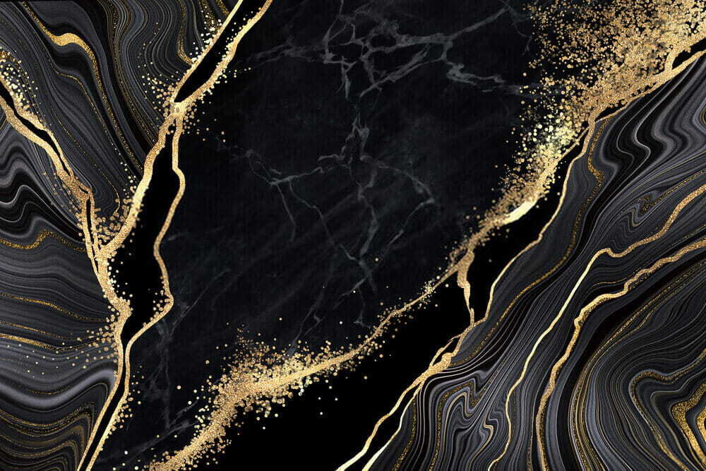 Gouden breuken door zwart — volledig ontwerp