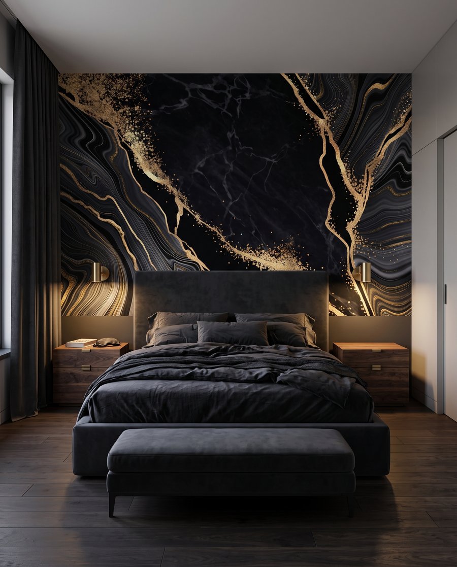 Gouden breuken door zwart — interieur 2