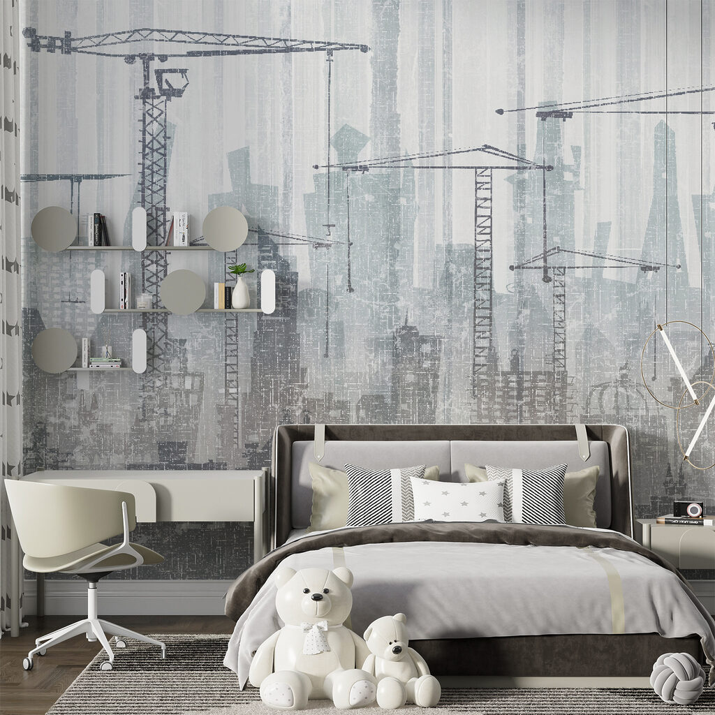Groep kranen in een stad — interieur 4