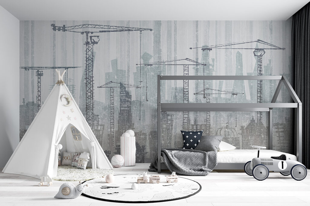 Groep kranen in een stad — interieur 3