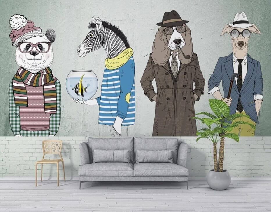 Dieren in stijlvolle mensenkleren — interieur 1