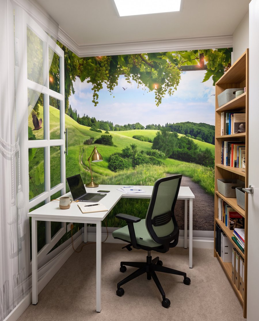 Raam naar groene heuvels — interieur 4