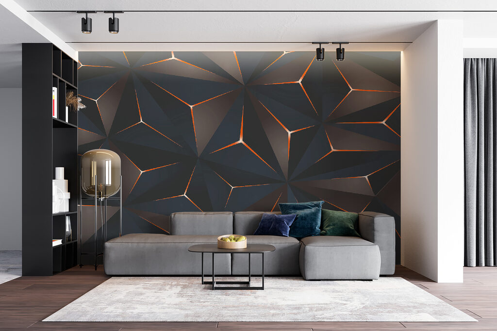 Donkere facetten, koperen contouren — interieur 3