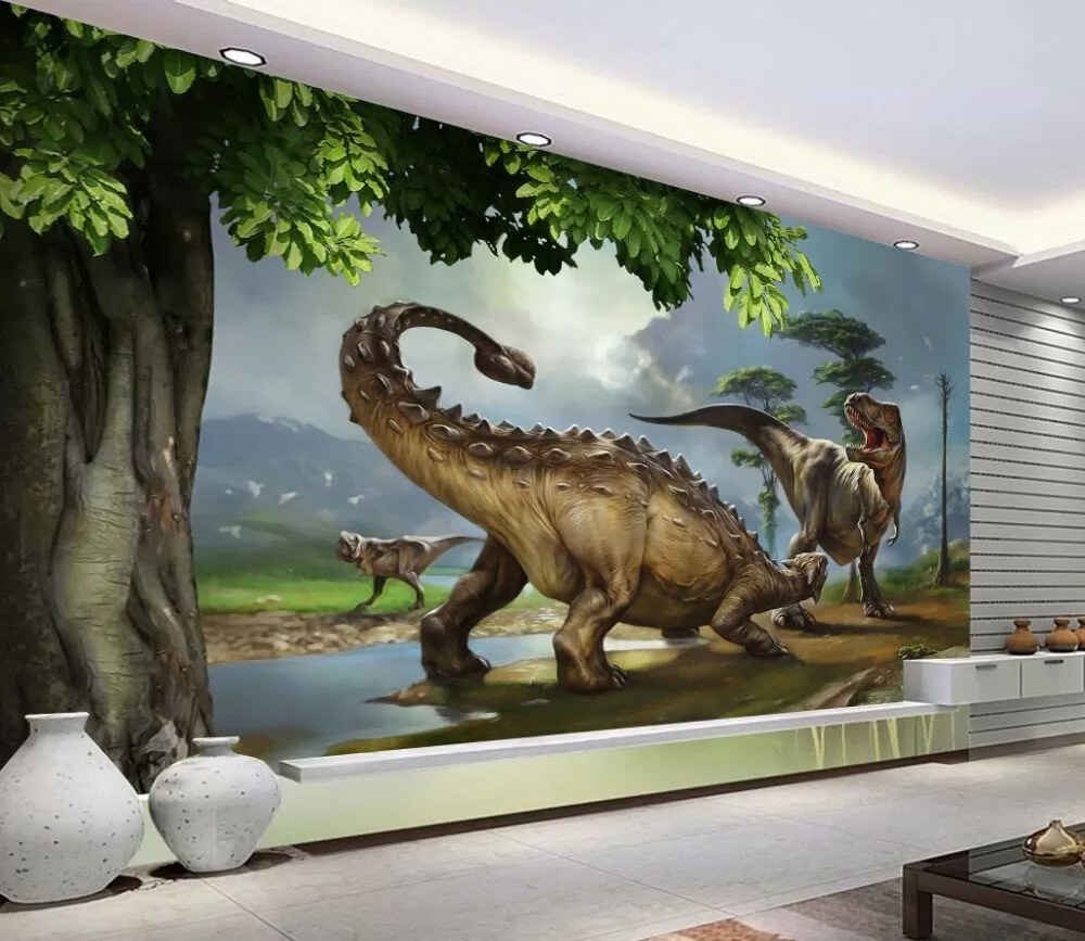 Dinosaurussen aan een rivieroever — interieur 1