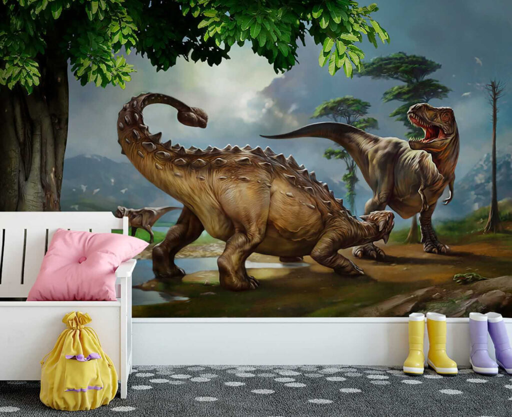 Dinosaurussen aan een rivieroever — interieur 3