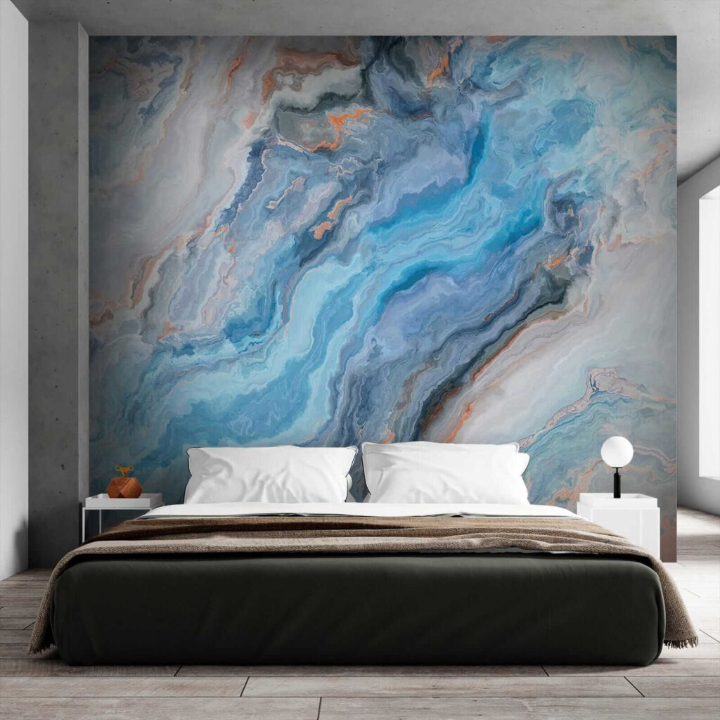 Blauwe banden in steentextuur — interieur 6