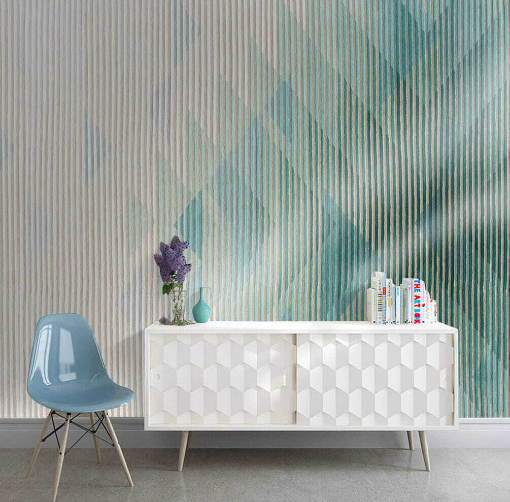 Blauwe ruiten achter streepjes — interieur 2