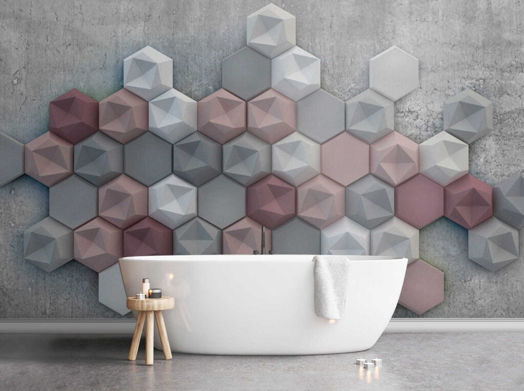 Zeshoekige blokjes op grijs — interieur 5
