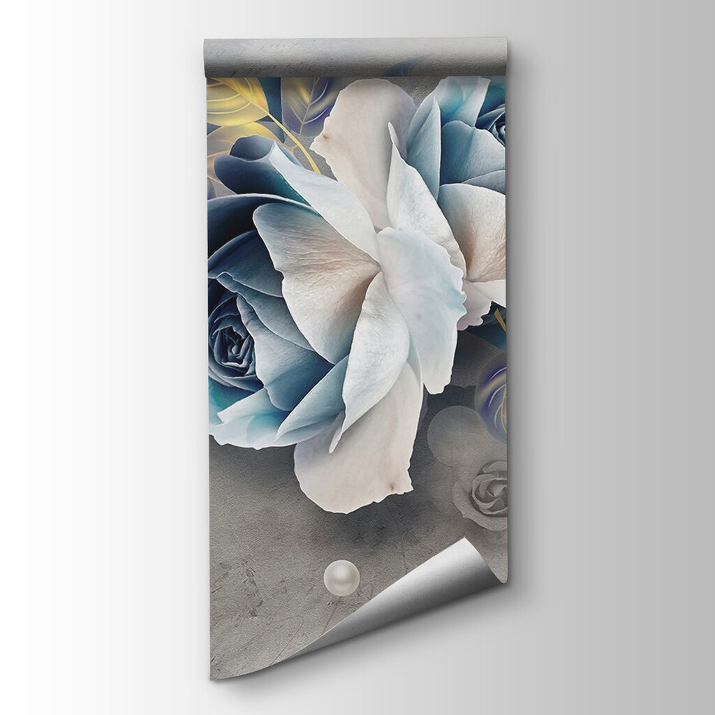 Blauwgrijze rozen met vlinders — productweergave