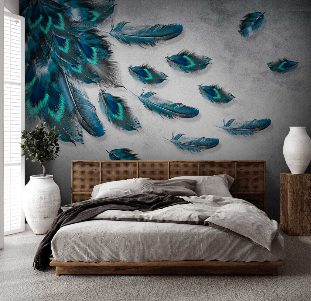 Donkere veren met turquoise — interieur 2