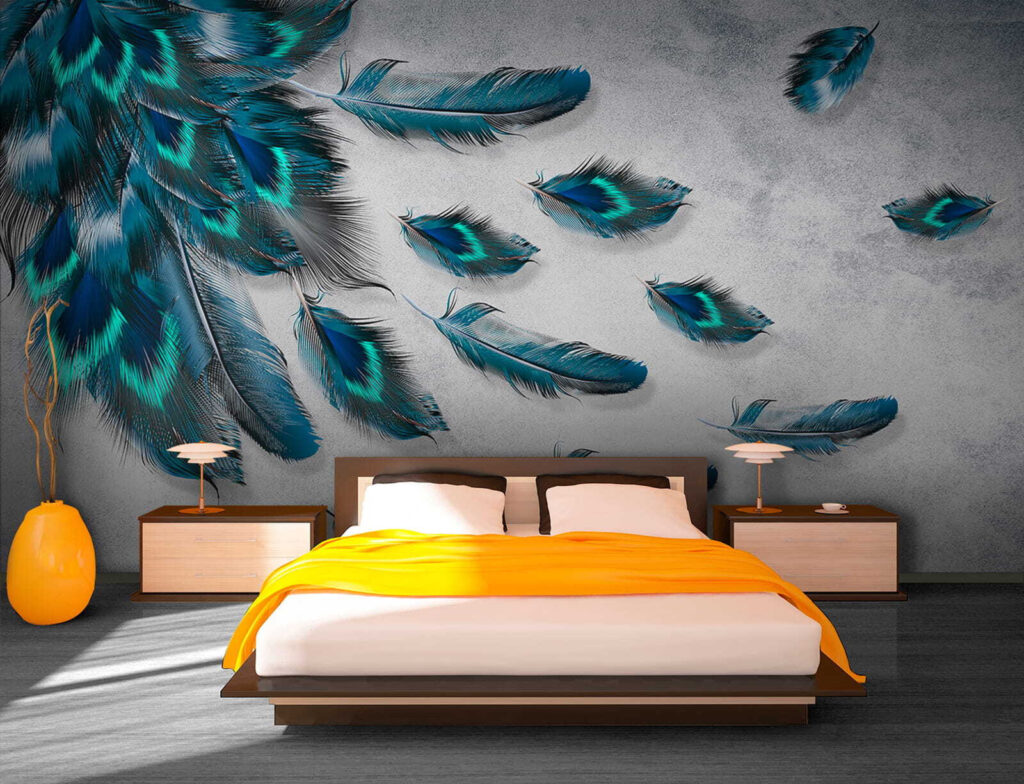 Donkere veren met turquoise — interieur 3