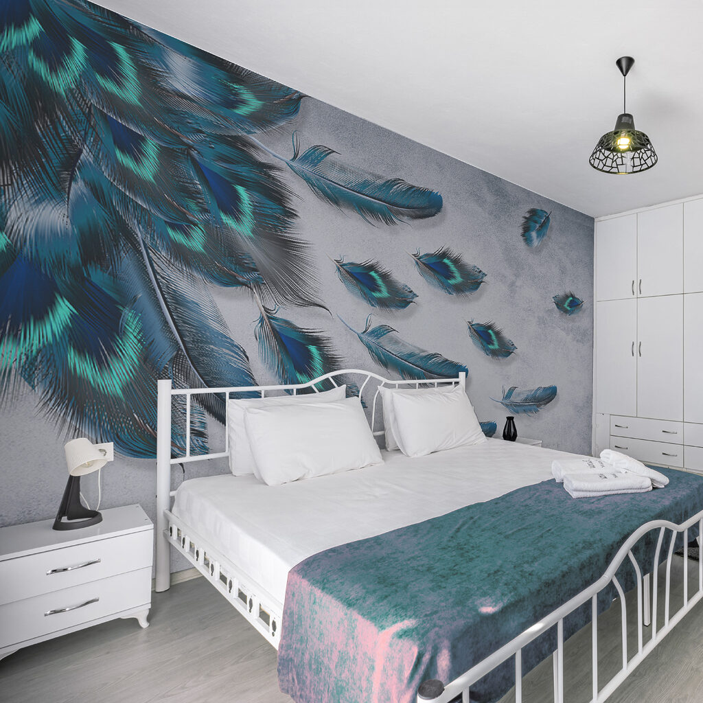 Donkere veren met turquoise — interieur 10