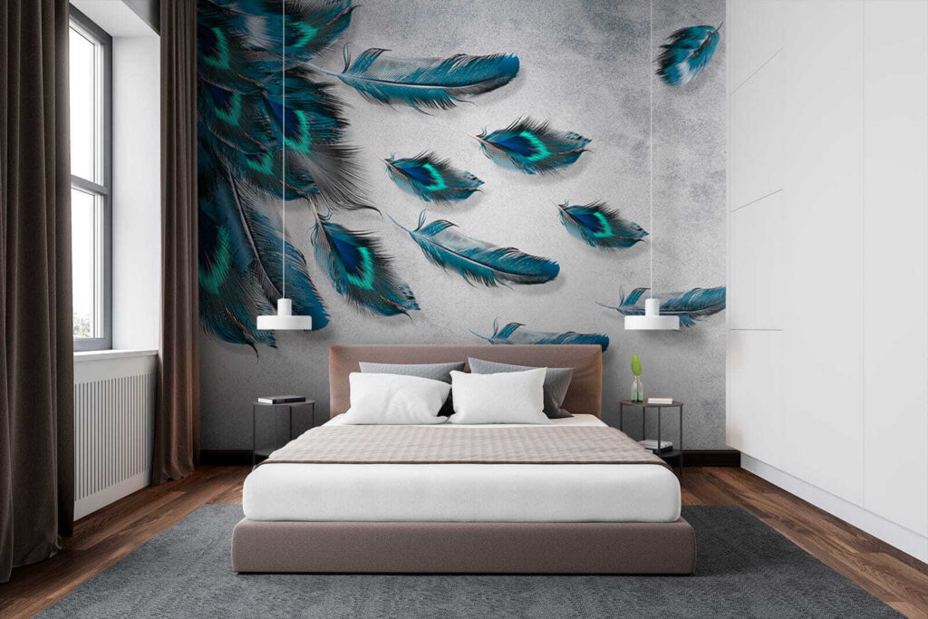 Donkere veren met turquoise — interieur 1