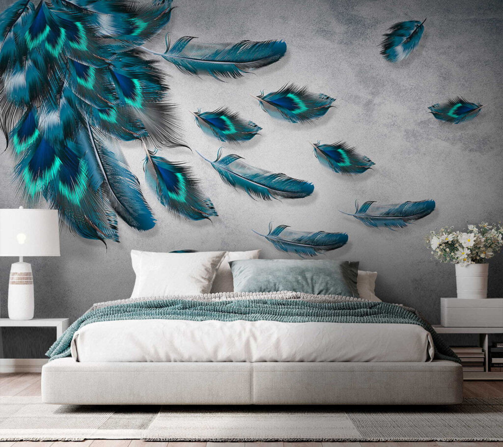 Donkere veren met turquoise — interieur 4