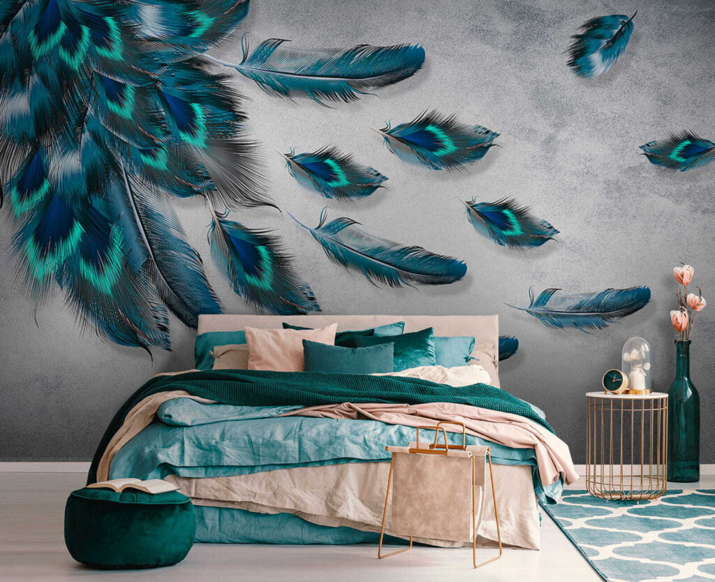 Donkere veren met turquoise — interieur 5