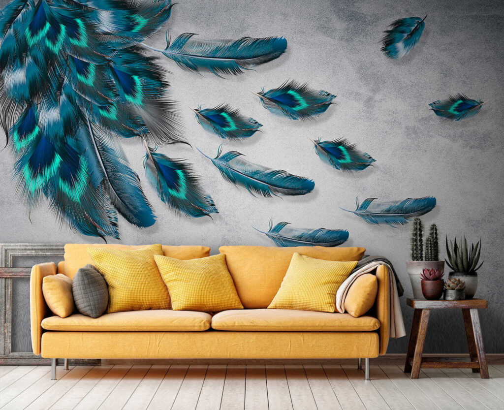 Donkere veren met turquoise — interieur 7