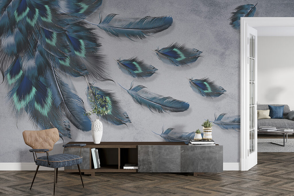 Donkere veren met turquoise — interieur 11