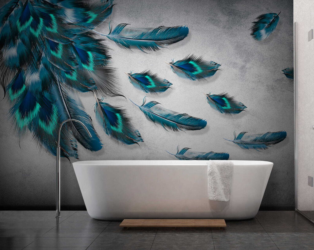 Donkere veren met turquoise — interieur 9