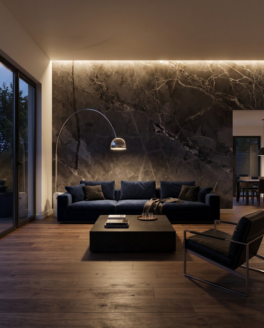 Grijs met diepe aders — interieur 3