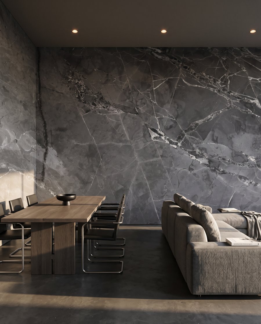 Grijs met diepe aders in een interieur