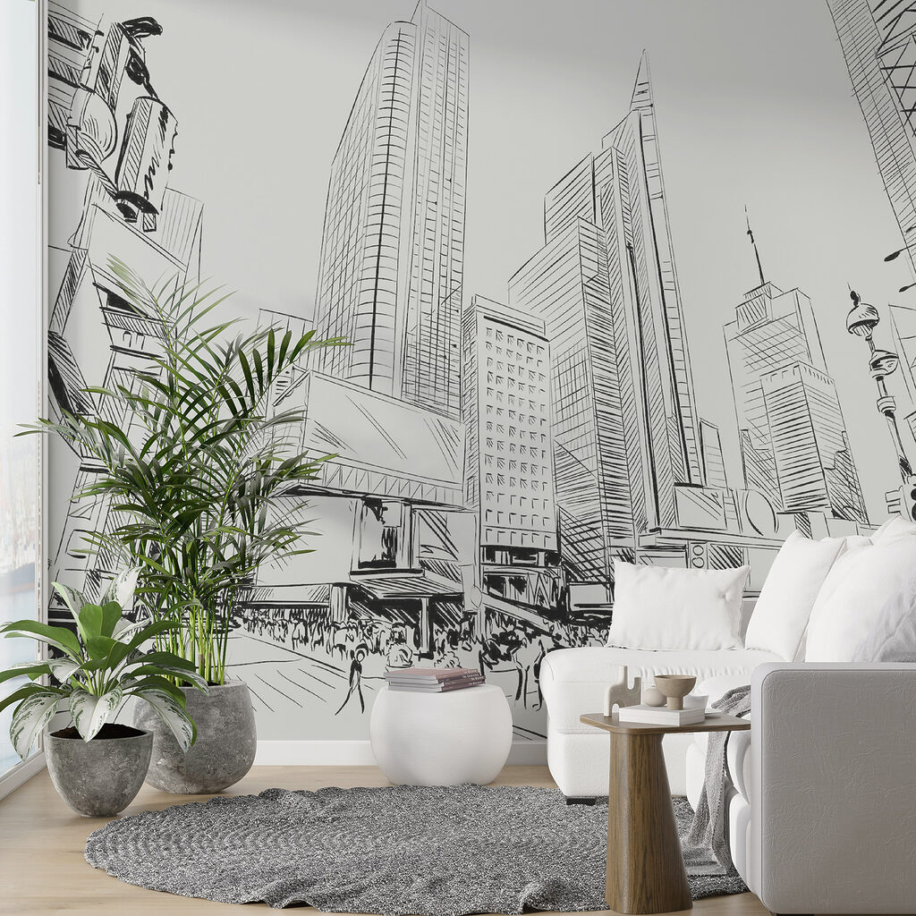 Stad in zwarte lijnen — interieur 2