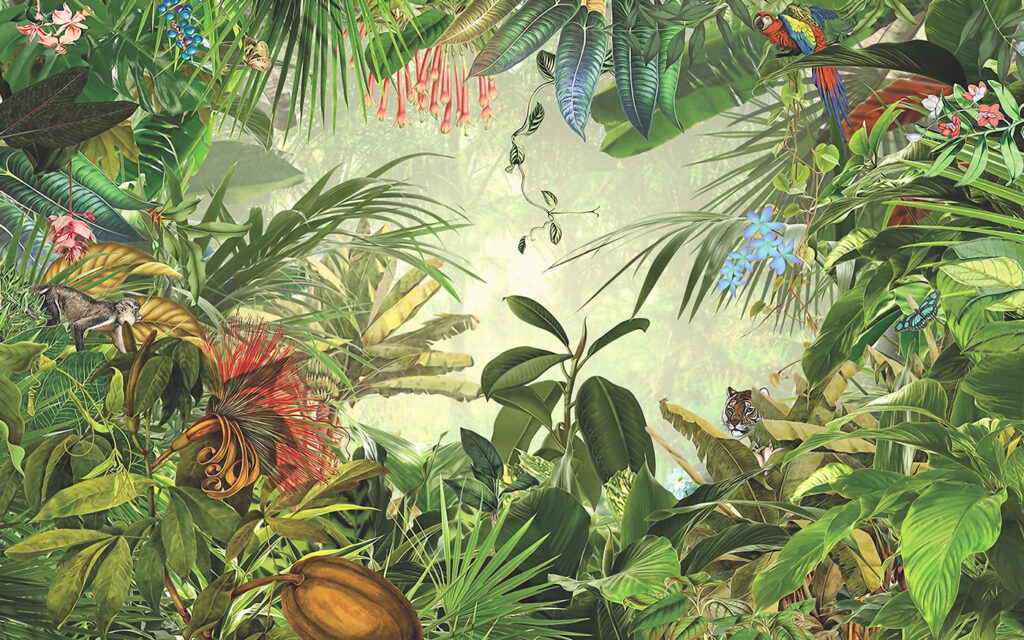Dichte jungle rond licht — volledig ontwerp