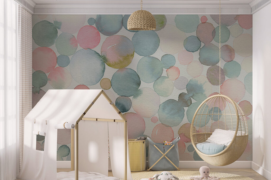 Pastelcirkels in lichte aquarel — interieur 2