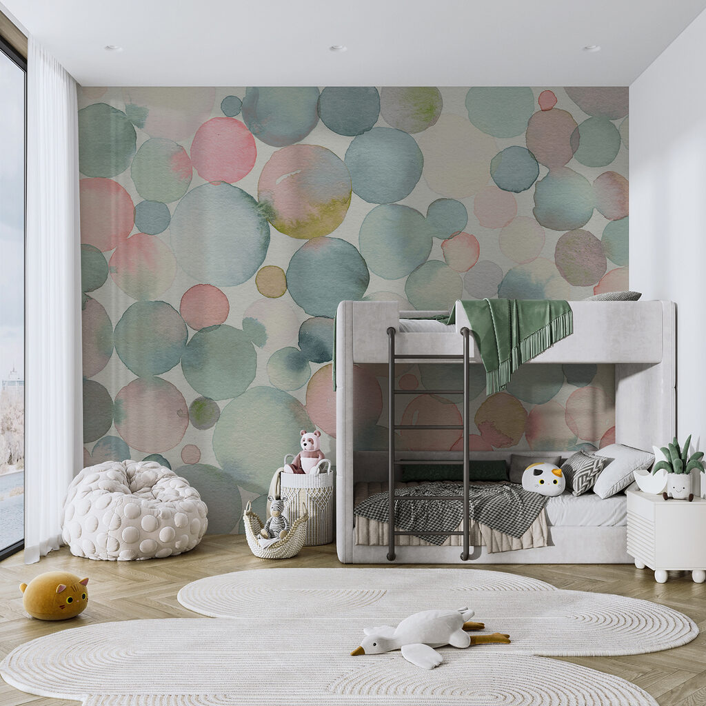 Pastelcirkels in lichte aquarel — interieur 3