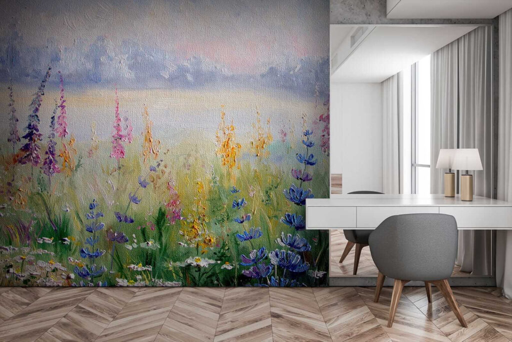 Bloemenweide aan een meer — interieur 3