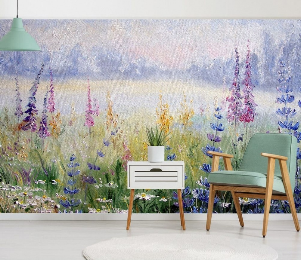 Bloemenweide aan een meer — interieur 1