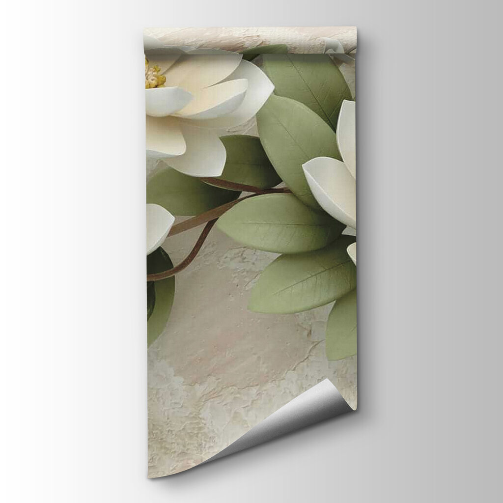 Witte magnolia op beige — productweergave